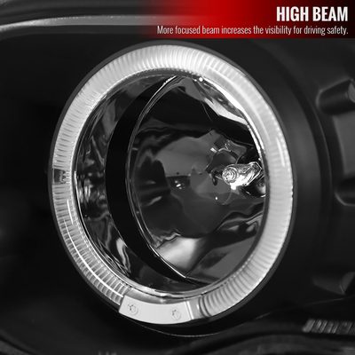 1999-2001 BMW E46 3 Series Sedan Dual Halo Projector Headlights Matt Black