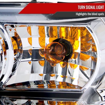 1998-2011 Ford Crown Victoria Projector Headlights LED Light Strip Chrome