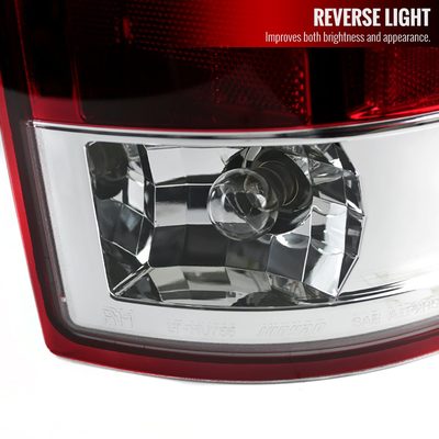 2002-2006 Dodge RAM LED Tail Lights Chrome Housing/Red Clear Lens