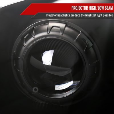 2006-2009 Nissan 350Z Turn Signal Animated LED Bar Projector Headlights Black