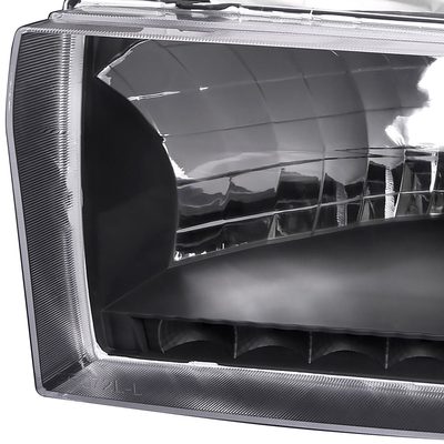 1999-2004 Ford F-250/350/450/550/Excursion Factory Headlights LED Light Black