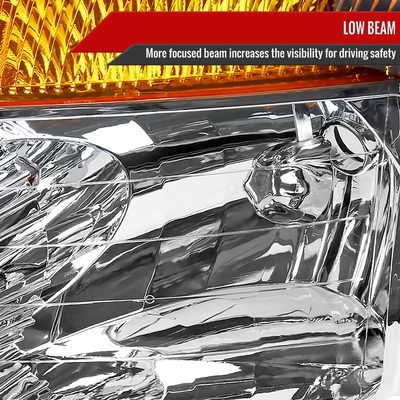 2004-2015 Nissan Titan/04-2007 Armada Factory Headlights Amber Reflectors Chrome