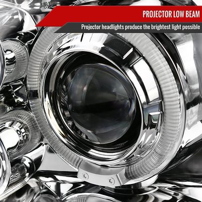 1993-1998 VW Golf Mk3/Cabrio Dual Halo Projector Headlights Chrome/Clear