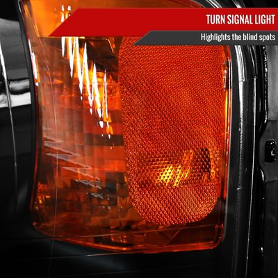 2003-2006 Ford Expedition Factory Headlights Amber Reflector Matt Black/Clear