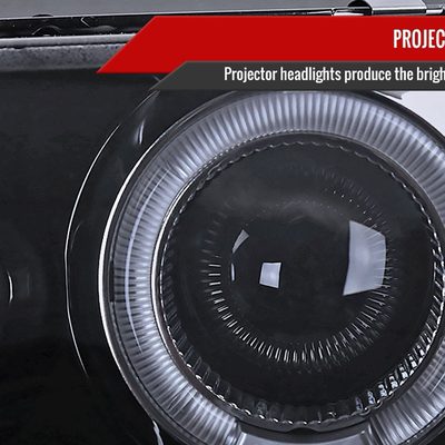 1993-1997 Toyota Corolla Dual Halo Projector Headlights Glossy Black/Smoke