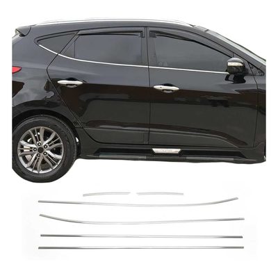 2010-2015 Hyundai Tucson Window Molding Trim Streamer Stainless Steel Silver 6 Pcs