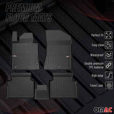 2021-2026 Hyundai Sonata 2020-2026 / Kia K5 Premium Floor Mats Liners Full Set All Weather Heavy Duty