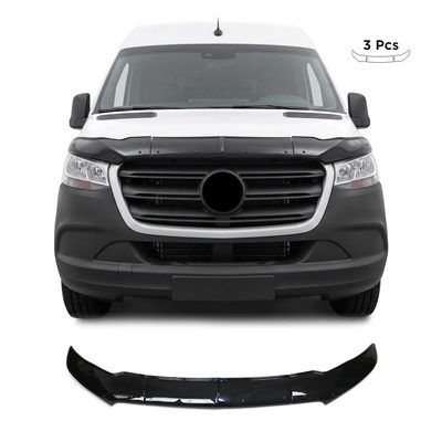 2019-2026 Mercedes Sprinter W907 910 Front Bug Shield Hood Deflector 3Pcs