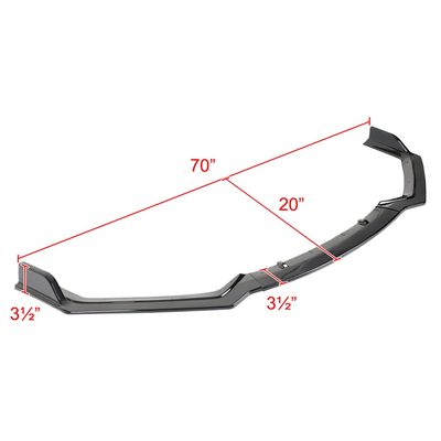 2018-2020 Infiniti Q50 Sport Glossy Black Polypropyelen 3PC Bumper Lip Set