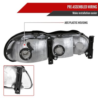 1997-1999 Oldsmobile Cutlass / Chevy Malibu / Classic Factory Headlights Black