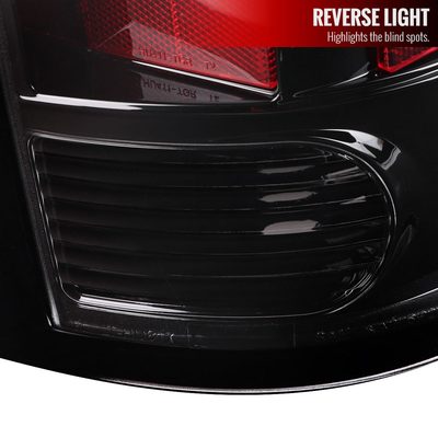 2009-2018 Dodge RAM 1500 2500 3500 White Bar LED Tail Lights Glossy Black