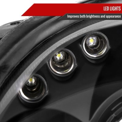2000-2002 Dodge Plymouth Neon Dual Halo Projector Headlights Matte Black/Clear