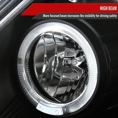 2003-2005 Nissan 350Z Dual Halo Projector Headlights Matte Black/Clear Lens