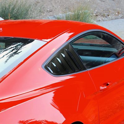 2015-2018 Ford Mustang Black ABS Quarter Side Window Louvers Vent