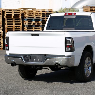 2009-2018 Dodge RAM 1500 2500 3500 White Bar LED Tail Lights Matt Black