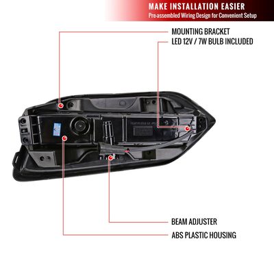 2019-2020 Honda HR-V LED Projector Fog Lights Kit Chrome Housing/Clear Lens