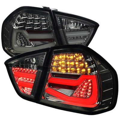 2006-2008 BMW E90 3 Series Sedan LED Tail Lights Chrome Housing/Smoke Lens