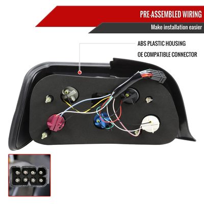 1992-1998 BMW E36 3 Series Coupe/Convertible Tail Lights Chrome/Red Smoke Lens