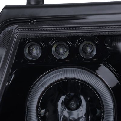 1997-2000 VW Passat Dual Halo Projector Headlights Glossy Black/Smoke Lens