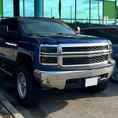 2014-2015 Chevy Silverado 1500 LED Bar Projector Headlights Smoke/Chrome Trim