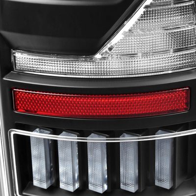 2007-2009 Dodge RAM 1500/2500/3500 White LED Bar Tail Lights Matte Black/Clear