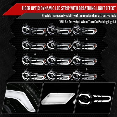 2007-2014 Toyota FJ Cruiser Full LED Projector Headlights LED Signal Black