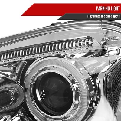 2002-2004 Acura RSX Dual Halo Projector Headlights Chrome Housing/Clear Lens
