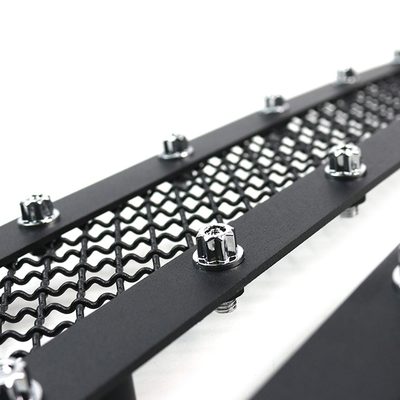 2014-2015 Chevy Silerado 1500 Rivet Style Black S.Steel 2PC Mesh Grille Insert