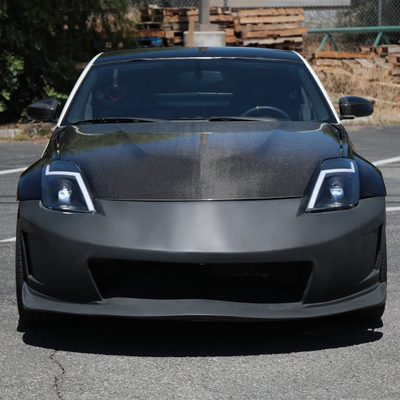 2006-2009 Nissan 350Z Turn Signal Animated LED Bar Projector Headlights Black