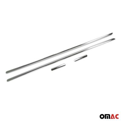 2007-2015 Smart ForTwo Side Door Molding Trim Skirt Garnish Stainless Steel Silver 4Pcs