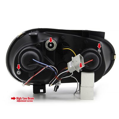 1999-2006 VW Golf Mk4 GTI/R32 Cabrio Projector Headlights R8 LED Light Black