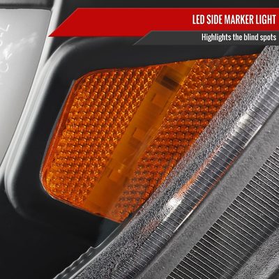 2015-2021 Chevy Colorado LED Bar Projector Headlights Matte Black/Clear Lens