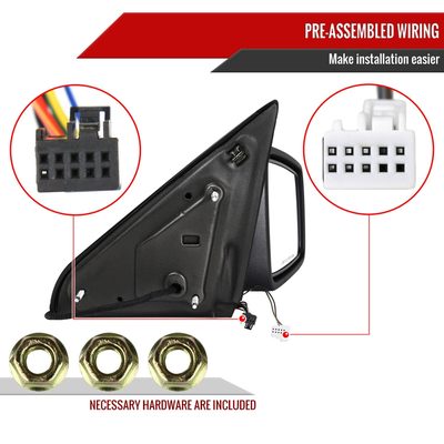2013-2019 Dodge RAM Chrome Auto-Fold&Heated Side Mirror Turn Signal Passenger