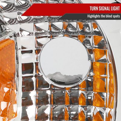 1997-2004 Ford F-150 / 97-2002 Expedition LED C-Bar Projector Headlights Chrome