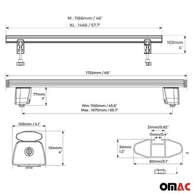 2022-2026 Toyota Tundra Truck Bed Rack System Alu Pick Up Sliding Rack 4Pcs