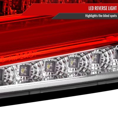 2008-2014 Subaru Impreza WRX/STI LED Bar Turn Signal Tail Lights Chrome/Red