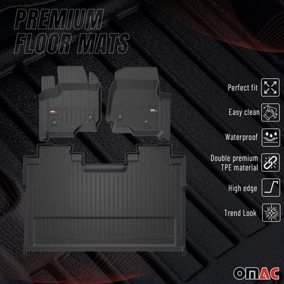 2017-2026 Ford F-250 F-350 F-450 F-550 Super Duty Crew Cab Premium Floor Mats Liners Full Set All Weather Heavy Duty