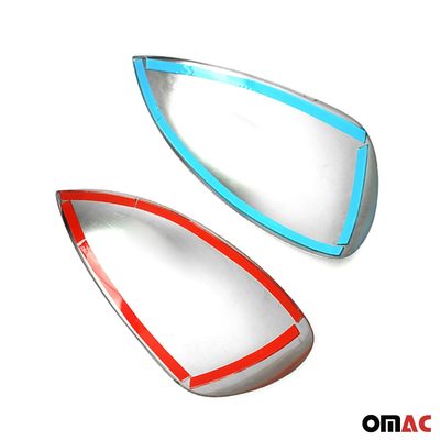 2011-2014 Nissan Juke Side Mirror Cover Caps Stainless Steel Silver 2 Pcs