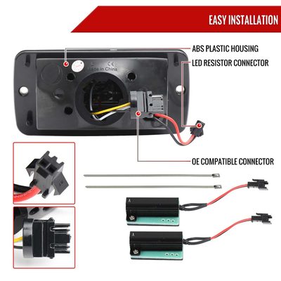 For Jeep Wrangler 1997-2006 Front Bumper LED Turn Signal Lights Chrome Housing Smoked Lens