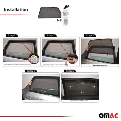 2006-2013 Audi A3 / A3 Quattro Side Rear Window Curtain Mesh Black 2Pcs