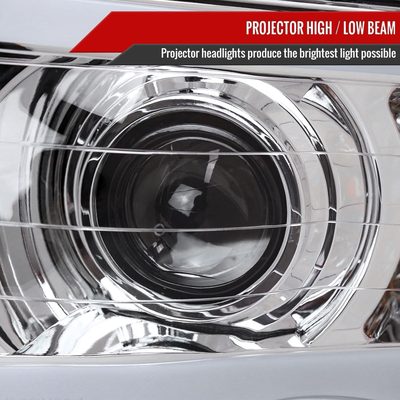 2002-2005 Dodge Ram 1500 / 2500 / 3500 LED Tube Headlights Chrome