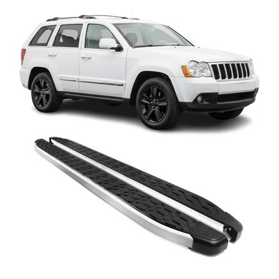 2005-2010 Jeep Grand Cherokee Running Boards Side Steps Silver & Black