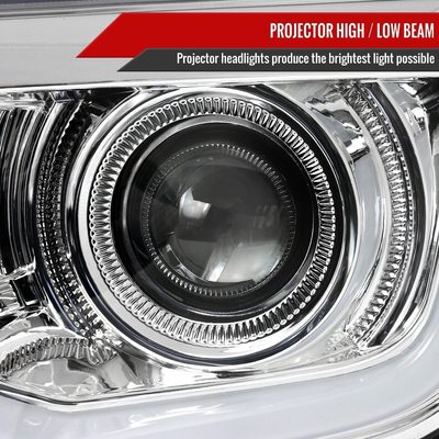 2010-2013 Chevy Camaro LED Bar Projector Headlights Chrome/Clear Lens