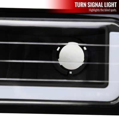 1988-1998 Chevy C10 GMC C/K LED Strip Bumper Corner Signal Lights Matt Black