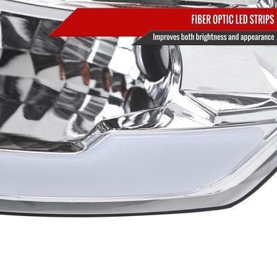2009-2019 Dodge Ram 1500 2500 3500 Quad Headlights w/LED Tube Chrome/Clear
