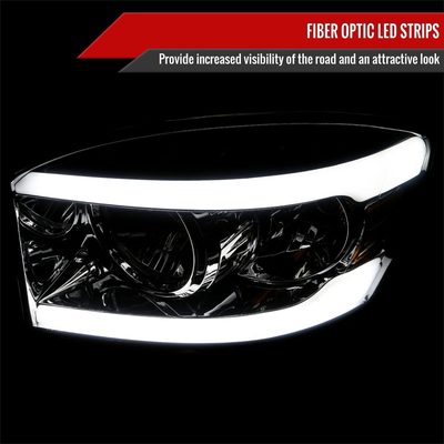 2006-2008 Dodge RAM 1500/ RAM 2500 3500 LED Factory Crystal Headlights Chrome