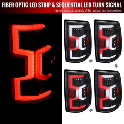 2019-2024 Dodge RAM 2500/3500 LED Signal Tail Lights Matt Black/Clear