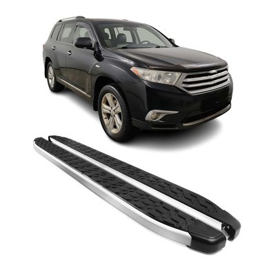 2008-2013 Toyota Highlander Running Boards Side Steps Silver & Black