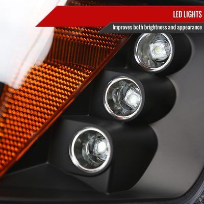 1994-1997 Honda Accord Dual Halo Projector Headlights Matte Black/Clear Lens