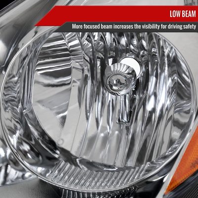 2006-2010 Toyota Sienna Factory Headlights w/Amber Reflector Chrome/Clear